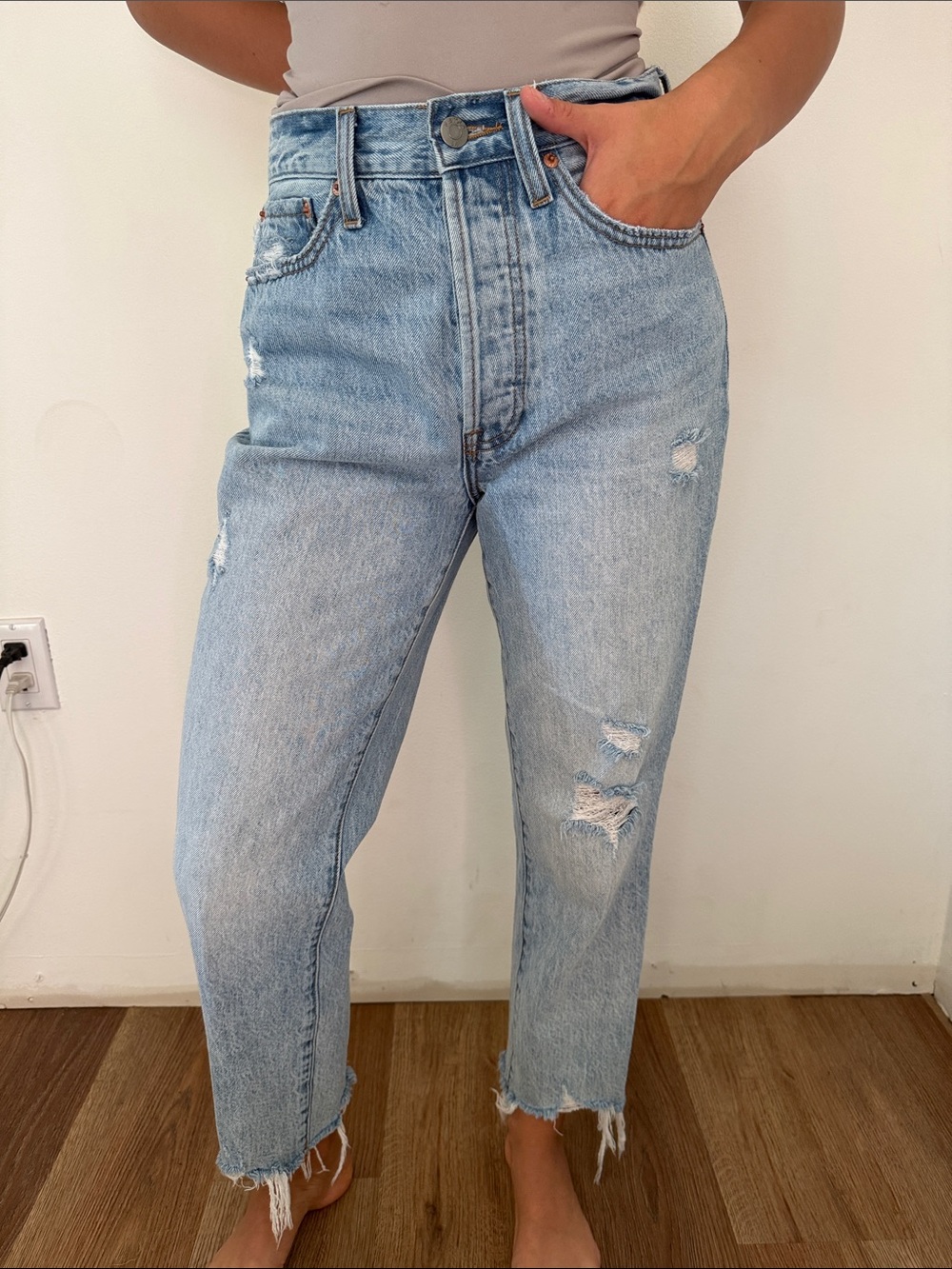 pistola Light Blue Distressed Relaxed Women’s Jeans